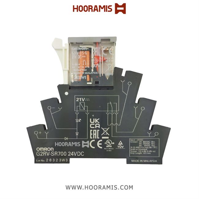 رله پی ال سی 24 ولت 6 آمپر 5 پایه DC برند Omron مدل G2RV-SR700