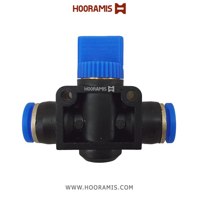 شیر قطع و وصل دستی پنوماتیک فیتینگی با دو شلنگ خور 6 میلیمتر مدل HVU 20241023_141732.png