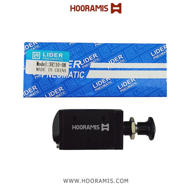 شیردستی پنوماتیک ژیانی قفلی 3/2 سایز 1/4 اینچ برند Lider مدل 3R210-08