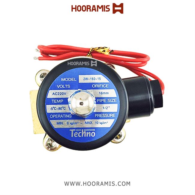 شیربرقی آلیاژی دیافراگمی پنوماتیک 2/2 سایز 1/2 اینچ برند Techno مدل 2W-160-15
