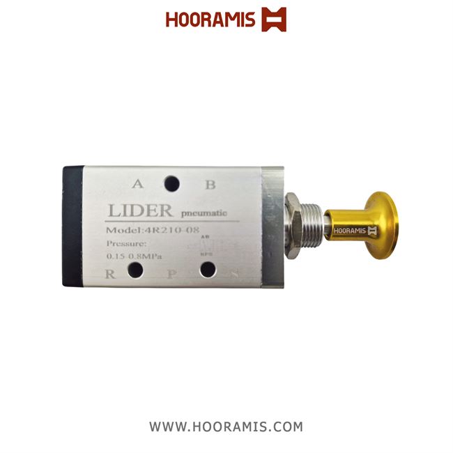 شیردستی پنوماتیک ژیانی قفلی 5/2 سایز 1/4 اینچ برند Lider مدل 4R210-08 291_3.png