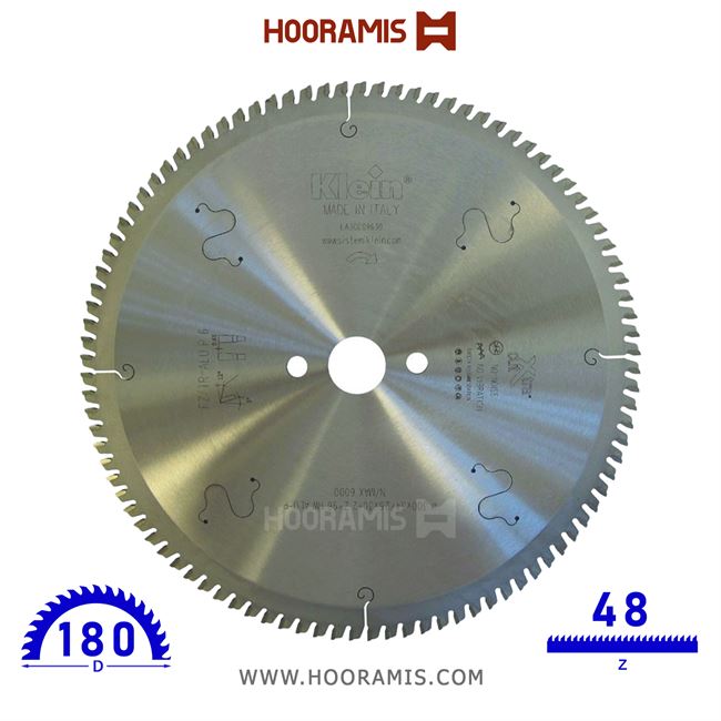 تیغ اره الماسه آلومینیوم بر 48 دندانه قطر 180 برند کلین (Klein) ایتالیا مناسب ماشینهای برش قابل حمل |  کد رفرنس AL180.02420 |