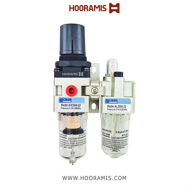 واحد مراقبت پنوماتیک سایز 1/4 اینچ دو تکه برند LIDER مدل AW3000-02 