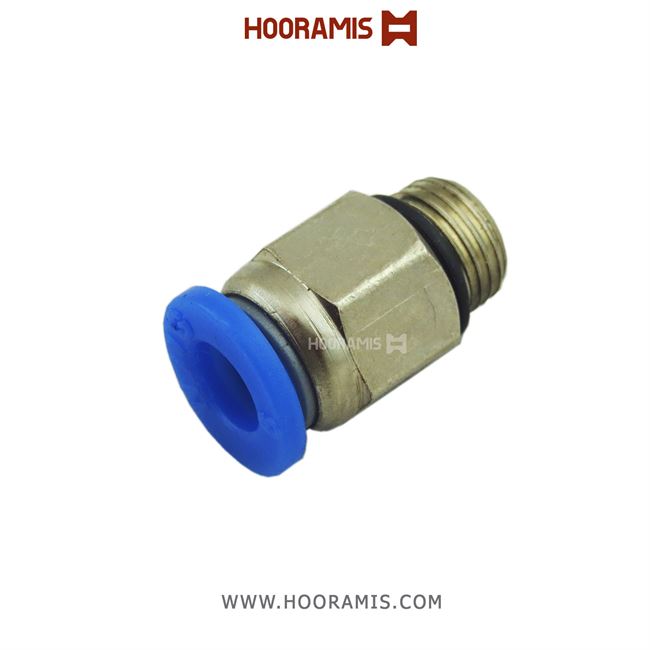 فیتینگ اتصال مستقیم نری پنوماتیک با شلنگ خور6 میلیمتر و سایز دنده 1/8 اینچ 