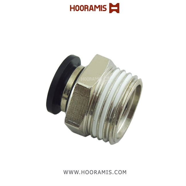 فیتینگ اتصال مستقیم نری پنوماتیک با شلنگ خور10 میلیمتر و سایز دنده 1/2 اینچ