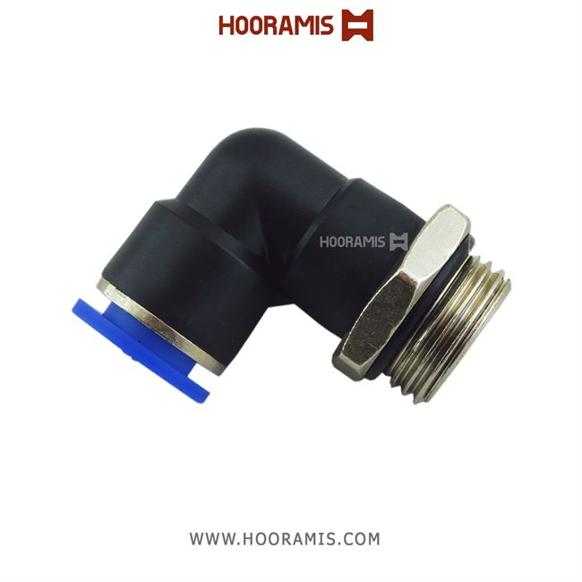 فیتینگ زانوئی پنوماتیک با شلنگ خور 12 میلیمتر و سایز دنده نری 1/2 اینچ