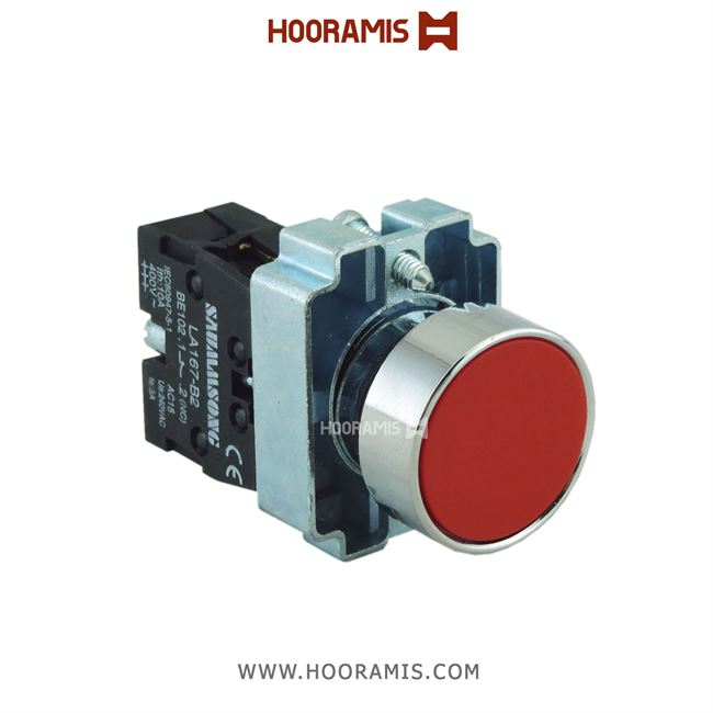 دکمه استاپ فلزی 26 میلیمتری بازگشت فنری برند SAUMMSONG  مدل XB2-BA31