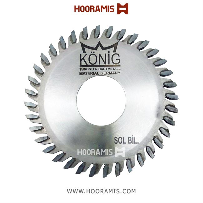 تیغ اره الماسه کوچک سمت چپ جهت برش زهوارآلومینیوم و uPVC برند Konig ترکیه به ابعاد 32*4*150- Z32