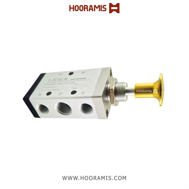 شیردستی پنوماتیک ژیانی قفلی 5/2 سایز 1/4 اینچ برند Lider مدل 4R210-08