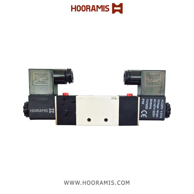 شیربرقی دو بوبین پنوماتیک 5/2 سایز 1/4 اینچ 220 ولت AC برند AIRTAC مدل4V220-08  806_5.png