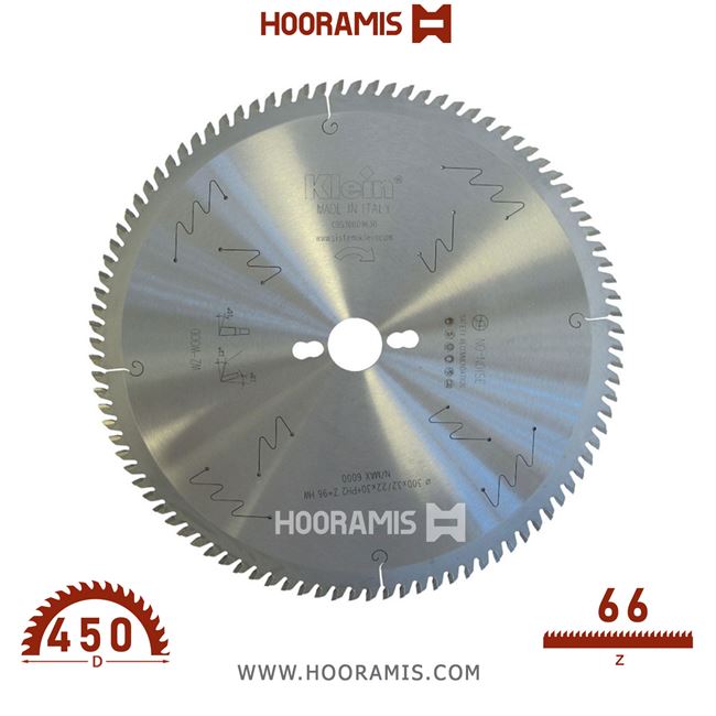 تیغ اره الماسه  چوب بر و نئوپان بر  66 دندانه قطر  450 شفت  30  کلین (Klein) ایتالیا |  کد رفرنس CB450.06630 |