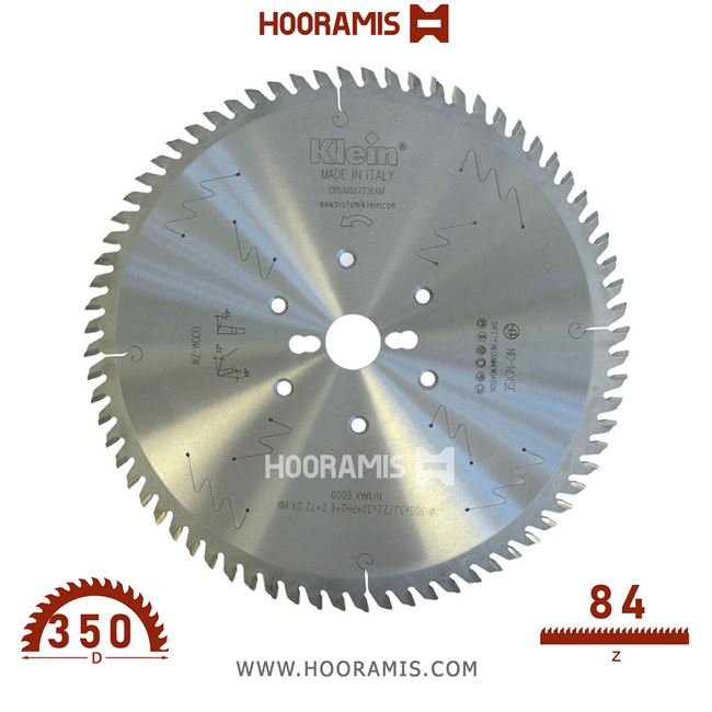 تیغ اره الماسه  چوب بر و نئوپان بر  84 دندانه قطر  350 شفت  30  کلین (Klein) ایتالیا |  کد رفرنس CDS350.08430.X6F |