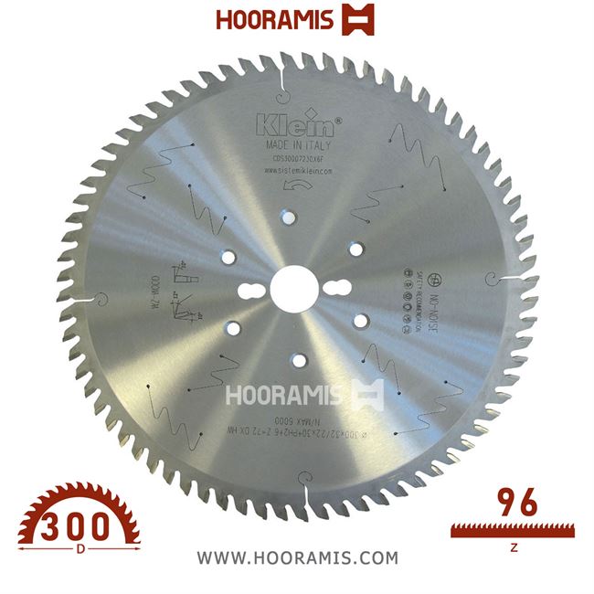 تیغ اره الماسه  چوب بر و نئوپان بر  96 دندانه قطر  300 شفت  30  کلین (Klein) ایتالیا |  کد رفرنس CES300.09630.X6F |