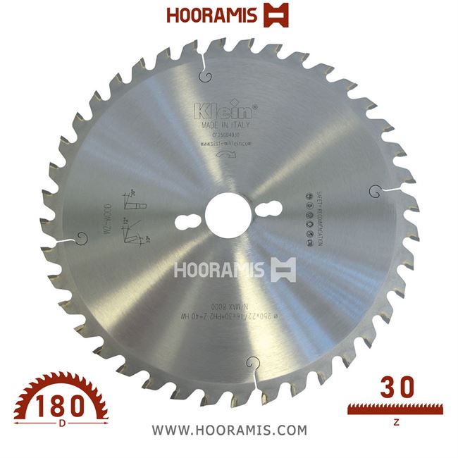 تیغ اره الماسه  لمینیت بر  30 دندانه قطر  180 شفت  30  کلین (Klein) ایتالیا |  کد رفرنس CF180.03030 |