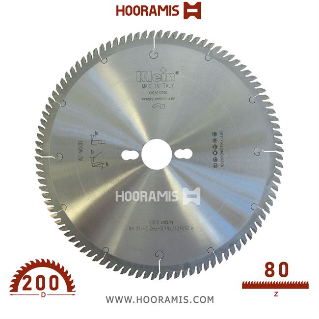 تیغ اره الماسه  چوب بر و نئوپان بر  80 دندانه قطر  200 شفت  30  کلین (Klein) ایتالیا |  کد رفرنس CH200.08030 |