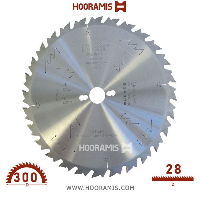 تیغ اره الماسه  چوب بر و لمینیت بر  28 دندانه قطر  300 شفت  30  کلین (Klein) ایتالیا |  کد رفرنس DC300.02830 |
