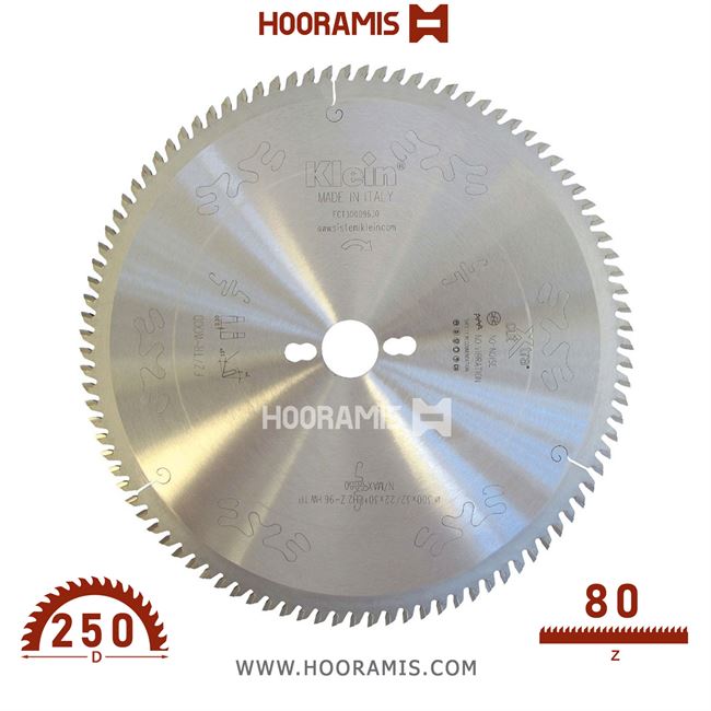 تیغ اره الماسه  MDF بر و لمینیت بر  80 دندانه قطر  250 شفت  30  کلین (Klein) ایتالیا |  کد رفرنس FCT250.08030 |
