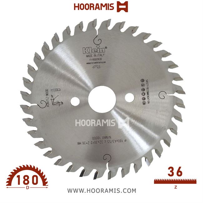 تیغ اره الماسه  خط زن دندانه مخروطی 36 دندانه قطر  180 شفت  30 برند  کلین (Klein) ایتالیا |  کد رفرنس FI180.03630 |