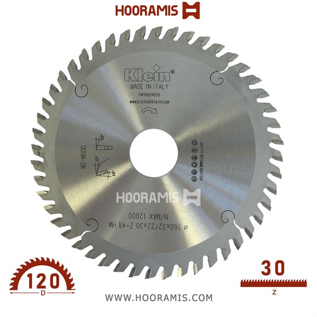 تیغ اره الماسه  خط زن  30 دندانه قطر  120 شفت  20  کلین (Klein) ایتالیا |  کد رفرنس FM120.03020 |