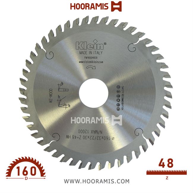 تیغ اره الماسه  خط زن  48 دندانه قطر  160 شفت  30  کلین (Klein) ایتالیا |  کد رفرنس FM160.04830 |