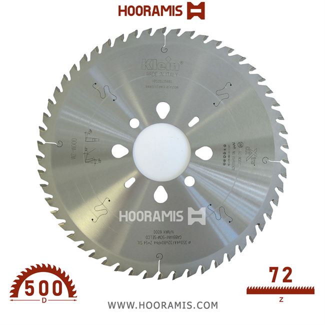 تیغ اره الماسه  پانل سایزینگ  72 دندانه قطر  500 شفت  30  کلین (Klein) ایتالیا |  کد رفرنس HBS500.07230 |