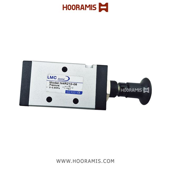 شیردستی پنوماتیک ژیانی قفلی 3/2 سایز 1/4 اینچ برند LMC مدل N4R210-08