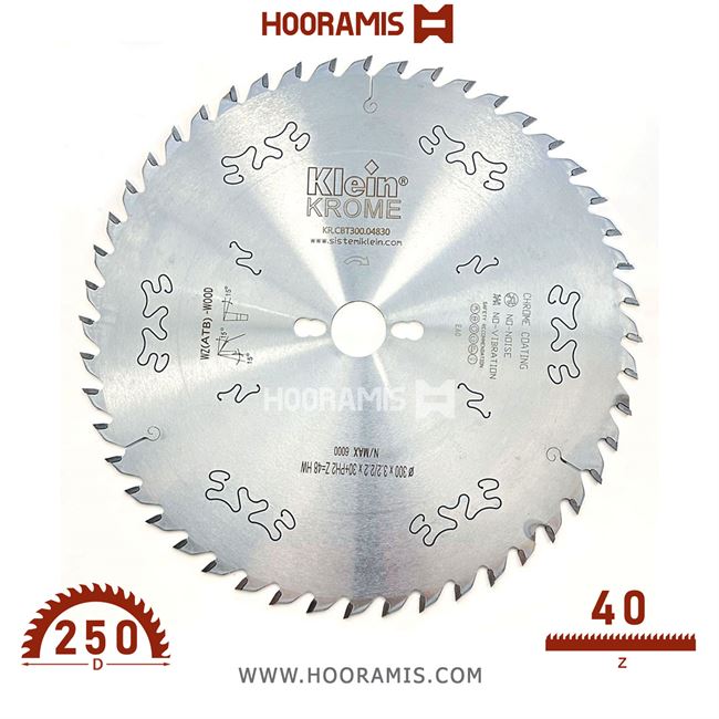 تیغ اره الماسه کروم نئوپان بر-چوب بر  40 دندانه قطر  250 شفت  30 برند  کلین (Klein) ایتالیا |  کد رفرنس KR.CBT250.04230 |