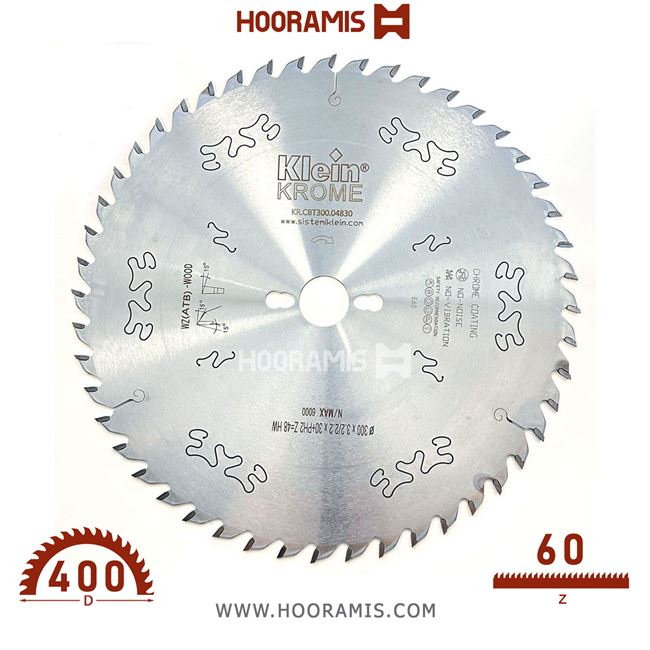 تیغ اره الماسه کروم نئوپان بر-چوب بر  60 دندانه قطر  400 شفت  30 برند  کلین (Klein) ایتالیا |  کد رفرنس KR.CBT400.06030 |