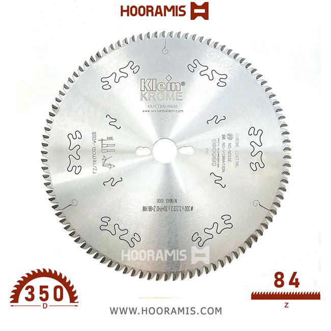 تیغ اره الماسه کروم لمینیت بر-MDF بر  84 دندانه قطر  350 شفت  30 برند  کلین (Klein) ایتالیا |  کد رفرنس KR.FCT350.08430 |