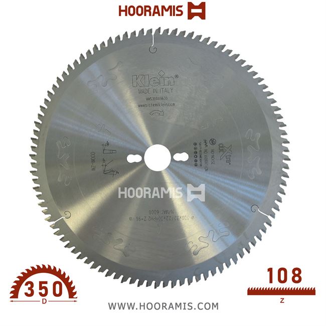 تیغ اره الماسه  چوب بر و MDF بر  108 دندانه قطر  350 شفت  30  کلین (Klein) ایتالیا |  کد رفرنس MMS350.10830 |