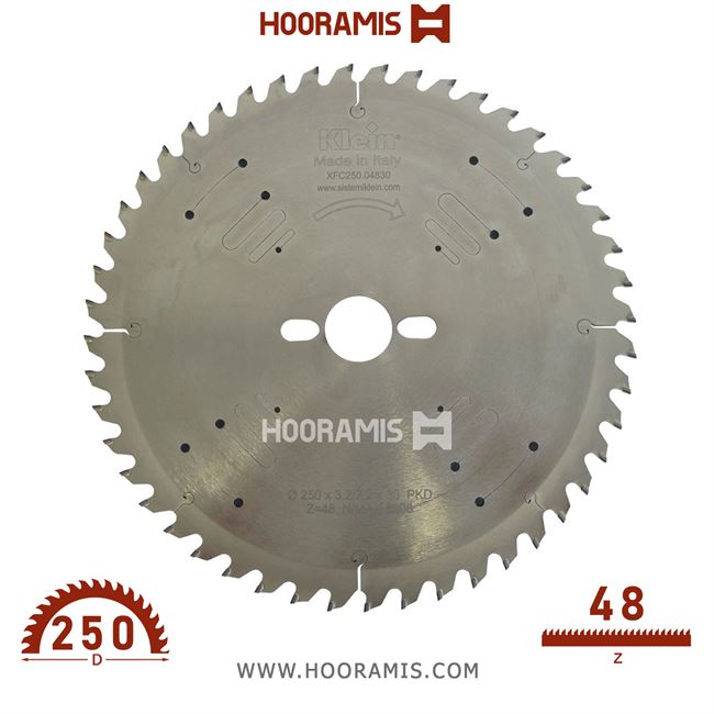 تیغ اره الماسه  MDF بر و لمینیت بر  48 دندانه قطر  250 شفت  30  کلین (Klein) ایتالیا |  کد رفرنس XFC250.04830 |