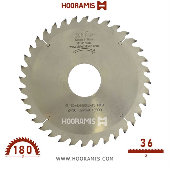 تیغ اره الماسه  خط زن دندانه مخروطی  36 دندانه قطر  180 شفت  20 برند  کلین (Klein) ایتالیا |  کد رفرنس XFI182.03620 |