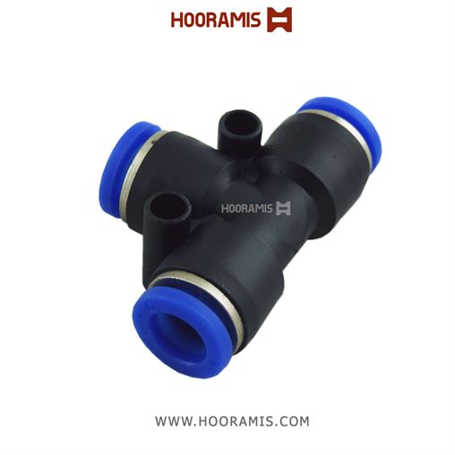 فیتینگ سه راهی T شکل پنوماتیک یونیون با شلنگ خور 8 میلیمتر