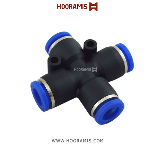 فیتینگ چهارراهی پنوماتیک یونیون با شلنگ خور 8 میلیمتر 