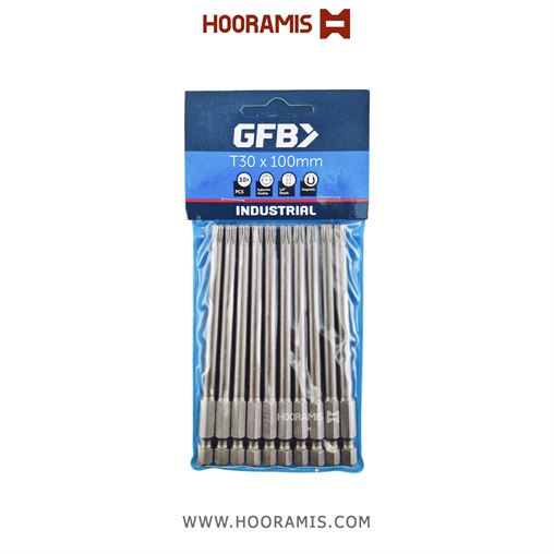 سردریلی پیچ بند یک سر ستاره ای T30 به طول 100 میلیمتر برند gfb ترکیه