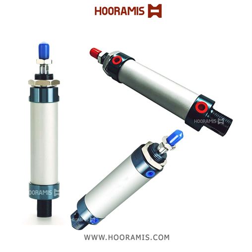 جک قلمی آلومینیومی پنوماتیک یک طرفه با قطر پیستون 25 میلیمتر و طول کورس 25 میلیمتر برند MJ چین مدل MAL 25*25