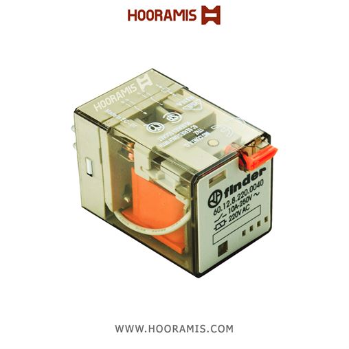 رله 8 پایه 220 ولت AC برند Finder مدل 60.12.8.220.0040