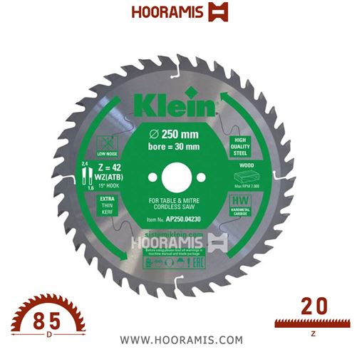 تیغ اره الماسه  چوب  بر  60 دندانه قطر  305 برند  کلین (Klein) ایتالیا |  کد رفرنس AB260.06030 | AP085.02015.jpg