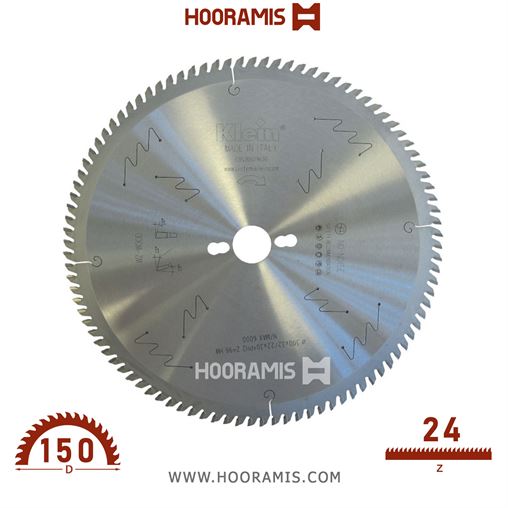 تیغ اره الماسه  نئوپان-چوب  بر  24 دندانه قطر  150 شفت  30 برند  کلین (Klein) ایتالیا |  کد رفرنس CB150.02430 | CB150.02430.jpg