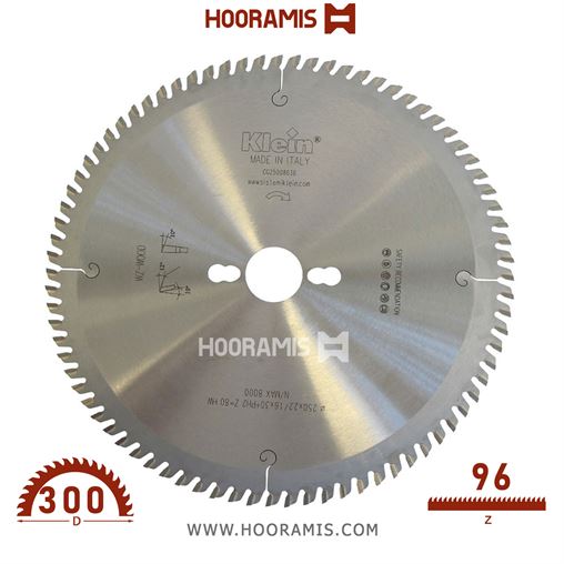 تیغ اره الماسه  چوب -نئوپان بر  80 دندانه قطر  250 شفت  30 برند  کلین (Klein) ایتالیا |  کد رفرنس CG250.08030 | CG300.09630.jpg