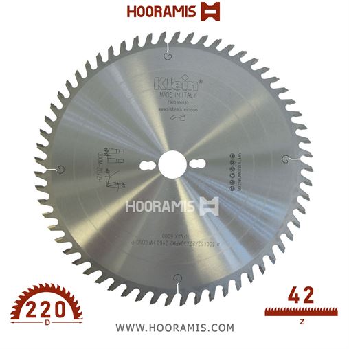 تیغ اره الماسه  چوب -پانل با روکش پلاستیک بر  48 دندانه قطر  400 شفت  30 برند  کلین (Klein) ایتالیا |  کد رفرنس FAS400.04830 | FB220.04230.jpg