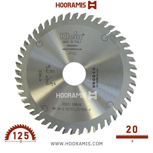 تیغ اره الماسه  لمینیت بر و MDF بر  30 دندانه قطر  120 شفت  20 برند  کلین (Klein) ایتالیا |  کد رفرنس FM120.03020 | FM125.02020.jpg