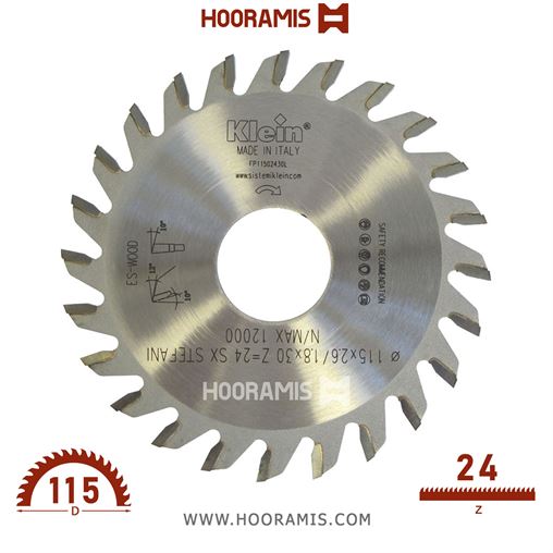 تیغ اره الماسه  لمینیت بر و MDF بر  20 دندانه قطر  100 شفت  20 برند  کلین (Klein) ایتالیا |  کد رفرنس FP100.02020R | FP115.02430L.jpg