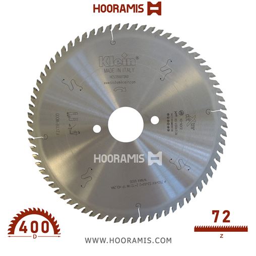 تیغ اره الماسه  لمینیت بر و پانل سایزینگ و MDF بر  72 دندانه قطر  400 شفت  30 برند  کلین (Klein) ایتالیا |  کد رفرنس HCS400.07230 | HCS400.07260.jpg