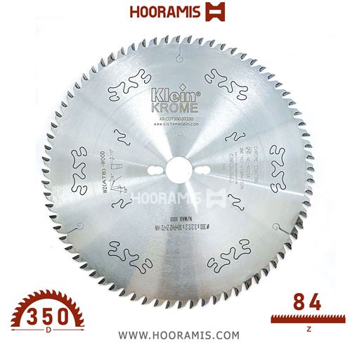 تیغ اره الماسه کروم چوب بر-نئوپان بر  84 دندانه قطر  350 شفت  30 برند  کلین (Klein) ایتالیا |  کد رفرنس KR.CDT350.08430 |