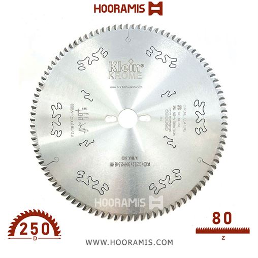 تیغ اره الماسه  MDF بر و لمینیت بر  80 دندانه قطر  250 شفت  30 برند  کلین (Klein) ایتالیا |  کد رفرنس FCT250.08030 | KR.FCN250.08030.jpg