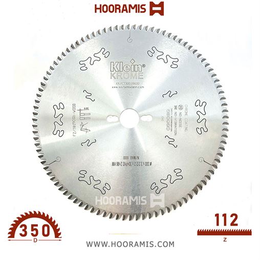 تیغ اره الماسه کروم لمینیت بر-MDF بر  112 دندانه قطر  350 شفت  30 برند  کلین (Klein) ایتالیا |  کد رفرنس KR.FCT350.11230 |