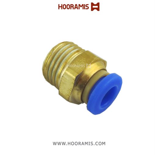 فیتینگ اتصال مستقیم نری پنوماتیک با شلنگ خور6 میلیمتر و سایز دنده 1/4 اینچ