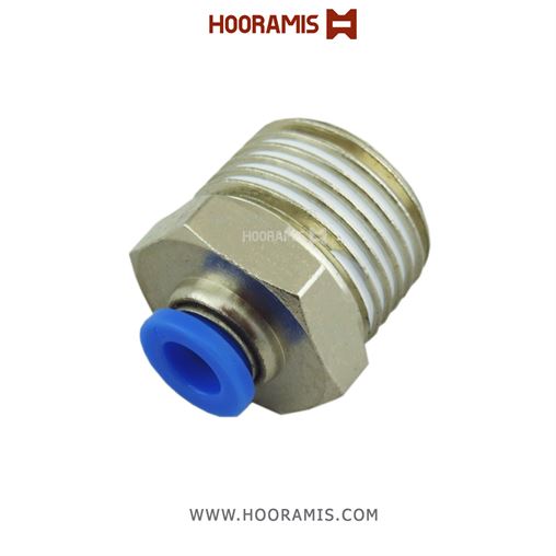 فیتینگ اتصال مستقیم نری پنوماتیک با شلنگ خور6 میلیمتر و سایز دنده 1/2 اینچ